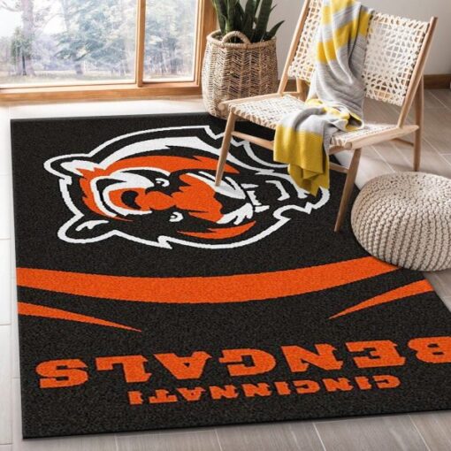 Nfl Cincinnati Bengals Area Rug Carpet, Bedroom Rug - Custom Size And Printing