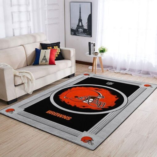 Cleveland Browns Nfl Logo Style Rug Room Carpet Custom Area Floor Home Decor - Custom Size And Printing