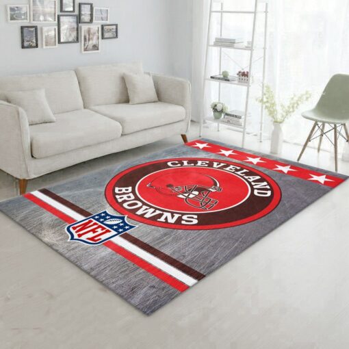 Cleveland Browns Nfl Area Rug Living Room Rug Home Us Decor - Custom Size And Printing