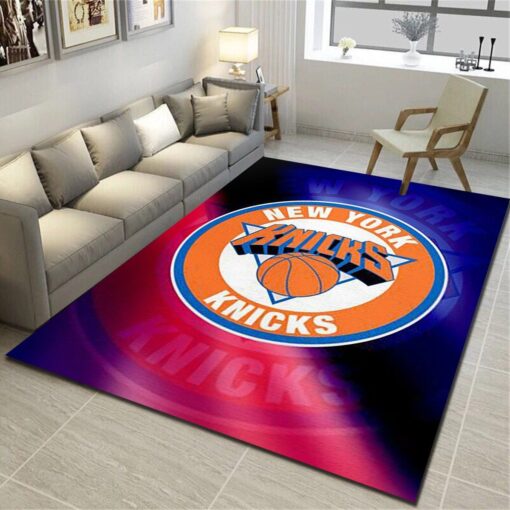 New York Knicks Area Rug - Basketball Team Living Room Carpet - Custom Size And Printing