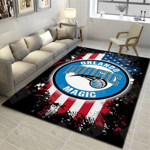 Orlando Magic Area Rugs, Basketball Team Living Room Bedroom Carpet, Sports Floor Mat - Custom Size And Printing