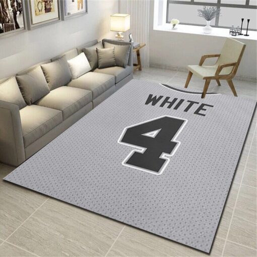 San Antonio Spurs Area Rug - Basketball Team Living Room Bedroom Carpet - Custom Size And Printing