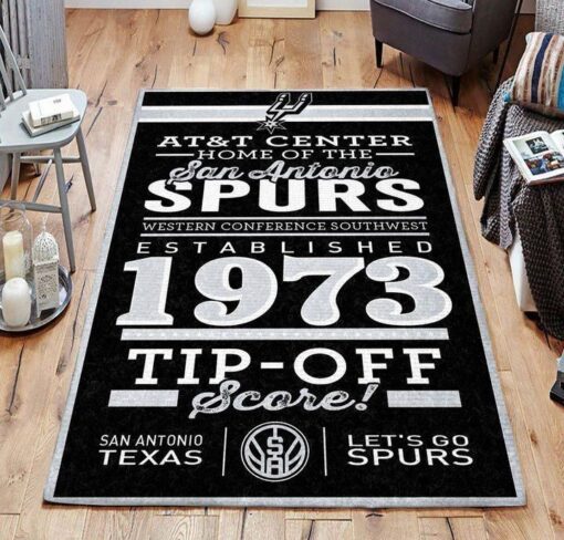 San Antonio Spurs Living Room Area Rug - Custom Size And Printing