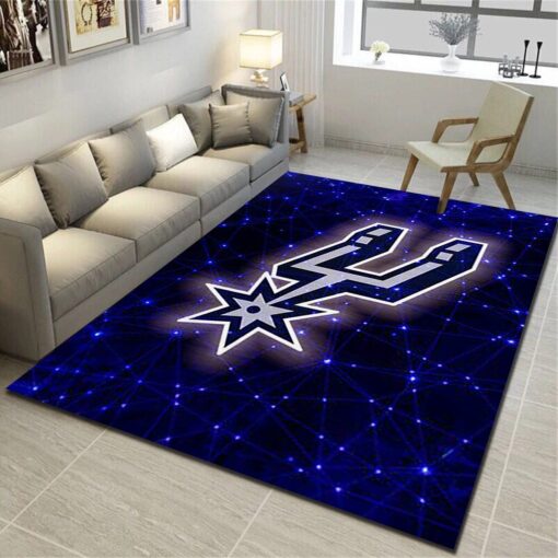 San Antonio Spurs Area Rug - Basketball Team Living Room Carpet - Custom Size And Printing