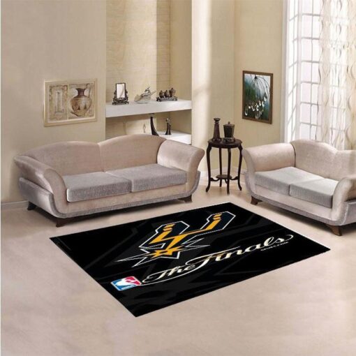 San Antonio Spurs Living Room Area Rug - Custom Size And Printing