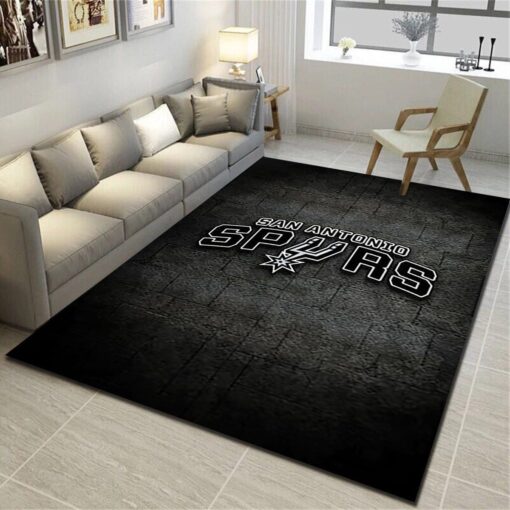 San Antonio Spurs Area Rug - Basketball Team Living Room Bedroom Carpet - Custom Size And Printing