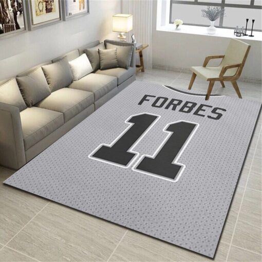 San Antonio Spurs Logo Area Rug - Basketball Team Living Room Bedroom Carpet - Custom Size And Printing