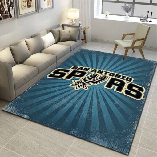 San Antonio Spurs Area Rugs, Basketball Team Living Room Carpet - Custom Size And Printing