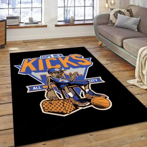 New York Knicks Gifts Nba Living Room Carpet Area Rug Home Decor - Custom Size And Printing