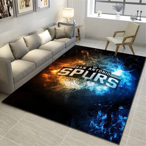 San Antonio Spurs Area Rug - Basketball Team Living Room Carpet - Custom Size And Printing