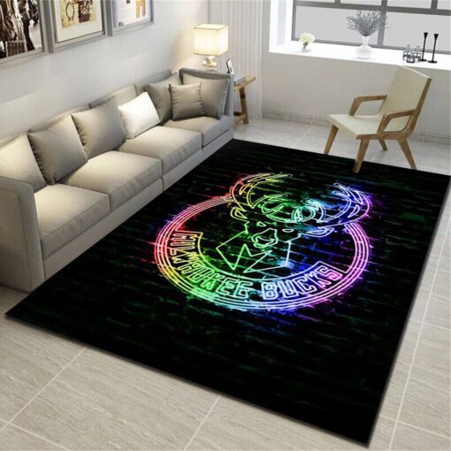 Milwaukee Bucks Area Rug - Basketball Team Living Room Bedroom Carpet - Custom Size And Printing