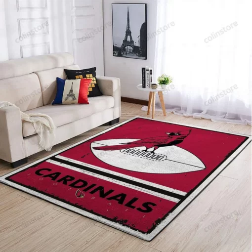 Arizona Cardinals NFL Team Logo Retro Style Nice Gift Home Decor Rectangle Area Rug - Custom Size And Printing