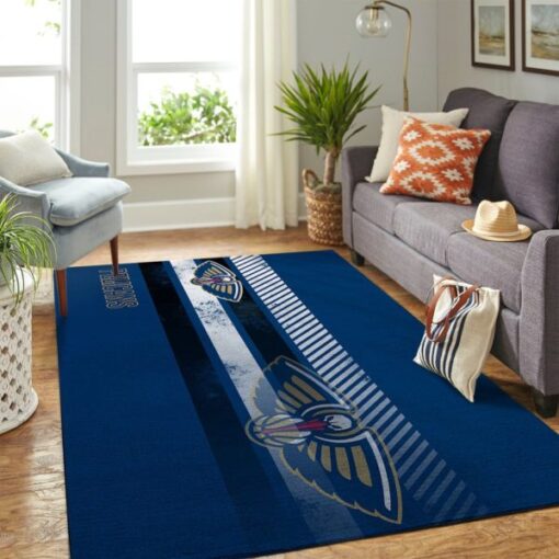 New Orleans Pelicans Team Logo Nice Gift Nba Living Room Carpet Rug - Custom Size And Printing