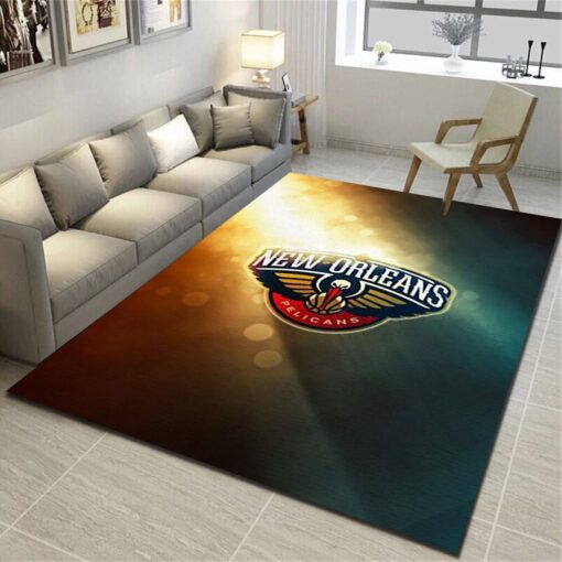 New Orleans Pelicans Rug - Basketball Team Living Room Carpet, Fan Cave Floor Mat - Custom Size And Printing