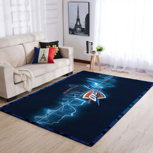 Oklahoma City Thunder Area Rug - Living Room Carpet Sic281201 Basketball Rug - Custom Size And Printing