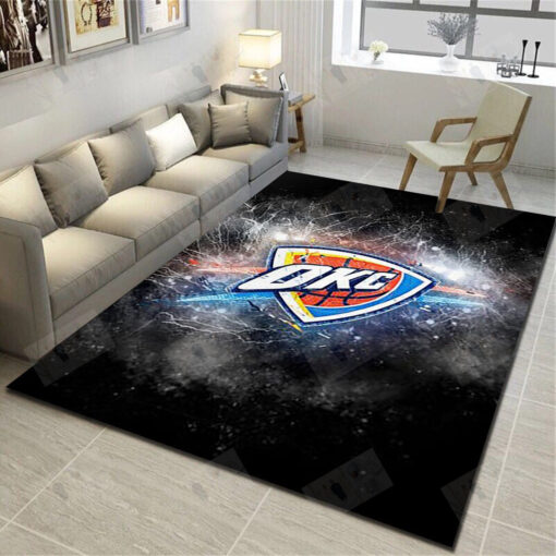 Oklahoma City Thunder Area Rugs, Basketball Team Living Room Bedroom Carpet - Custom Size And Printing
