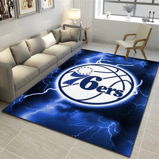 Philadelphia 76Ers Rug - Basketball Team Living Room Bedroom Carpet, Fan Cave Floor Mat - Custom Size And Printing