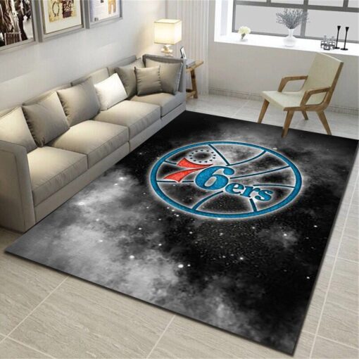 Philadelphia 76Ers Area Rug - Basketball Team Living Room Bedroom Carpet - Custom Size And Printing