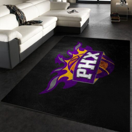 Phoenix Suns Dark Area Rug - Bedroom, Home Decor Floor Decor - Custom Size And Printing