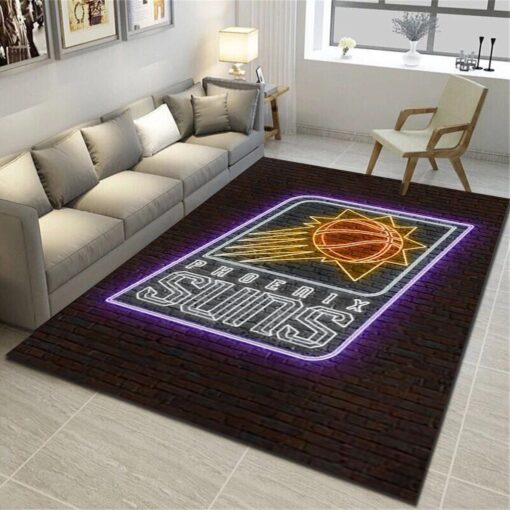 Phoenix Suns Area Rug - Basketball Team Living Room Bedroom Carpet - Custom Size And Printing