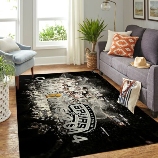 San Antonio Spurs Living Room Area Rug - Custom Size And Printing