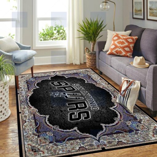 San Antonio Spurs Area Rug Nba Basketball Team Logo Carpet Living Room Rug - Custom Size And Printing