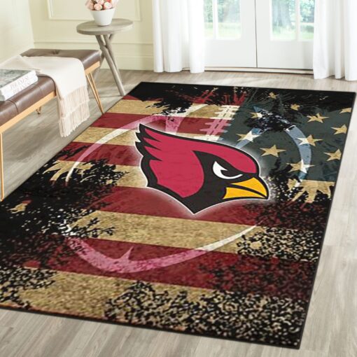 Arizona Cardinals Area Rug - Football Team Living Room Carpet, Man Cave Floor Mat - Custom Size And Printing