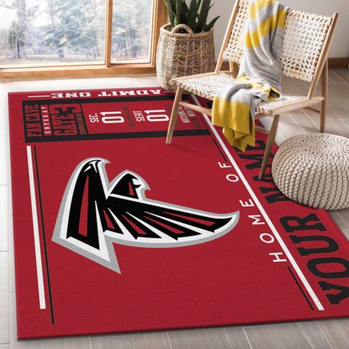Customizable Atlanta Falcons Wincraft Personalized NFL Team Logos Area Rug - Custom Size And Printing