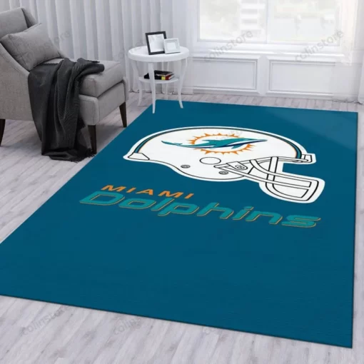 Miami Dolphins - NFL Area Rug For Christmas Living Room Rug - Custom Size And Printing
