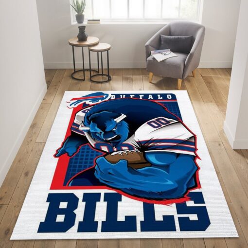 Buffalo Bills NFL Logo Living Room Rug Floor Decor - Custom Size And Printing