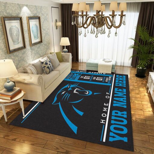 Customizable Carolina Panthers Wincraft Personalized Floor Rug NFL Rug Custom Size And Printing