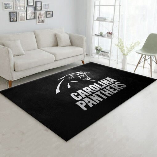 Carolina Panthers Silver Nfl Team Logos Area Rug - Bedroom, Christmas Gift Us Decor - Custom Size And Printing