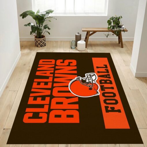 Cleveland Browns Football Nfl Team Logo Rug Bedroom Rug Us Gift Decor - Custom Size And Printing