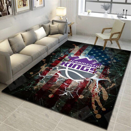 Sacramento Kings Area Rug - Basketball Team Living Room Bedroom Carpet - Custom Size And Printing