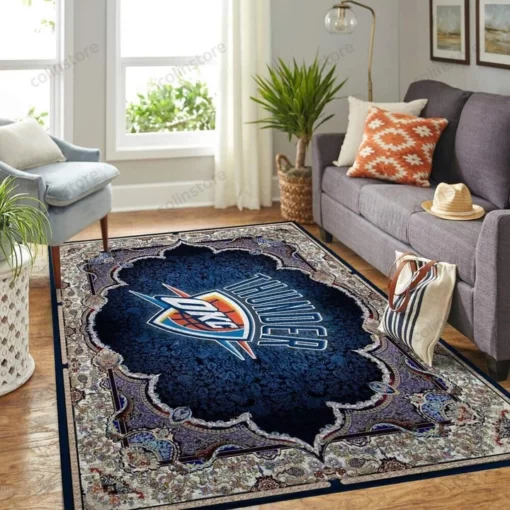 Oklahoma City Thunder Area Rug Nba Basketball Team Logo Carpet Living Room - Custom Size And Printing