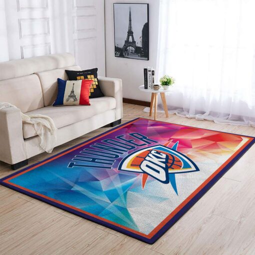 Oklahoma City Thunder Area Rug - Living Room Carpet Sic281206 Basketball Rug - Custom Size And Printing