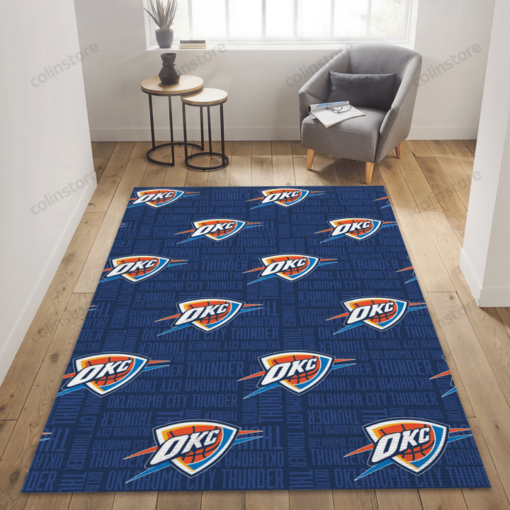 Oklahoma City Thunder Patterns - Area Rug Carpet, Bedroom Rug - Custom Size And Printing