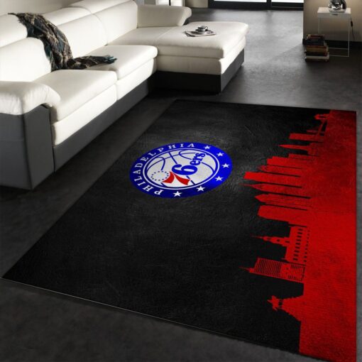 Philadelphia 76Ers Skyline Area Rug Carpet, Kitchen Rug - Home Decor Floor Decor - Custom Size And Printing