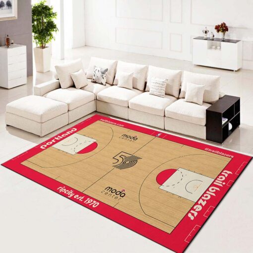 Portland Trail Blazers Basketball Team Nba Court Living Room Carpet - Custom Size And Printing