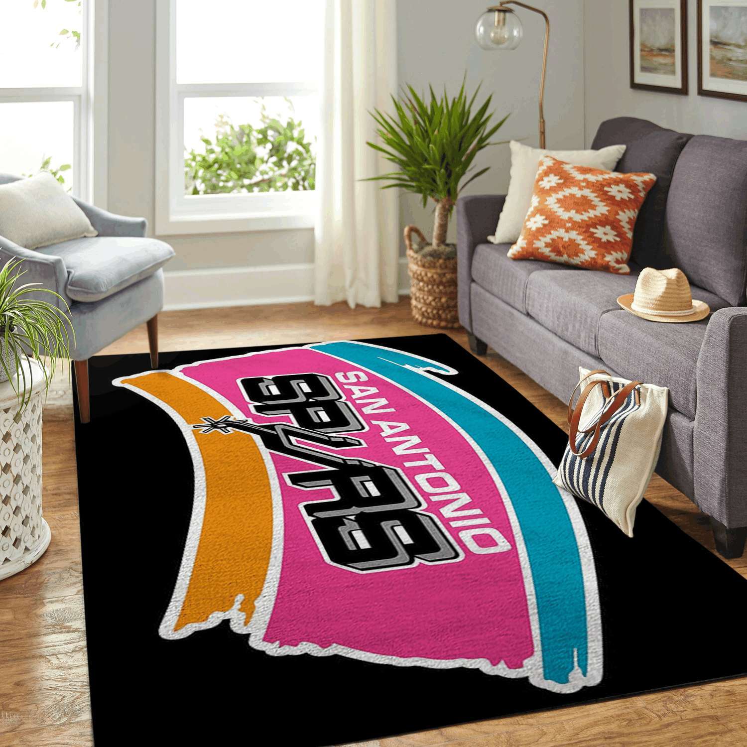 San Antonio Spurs Living Room Area Rug – Custom Size And Printing