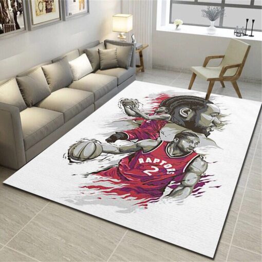 Toronto Raptors Logo Area Rug - Basketball Team Living Room Carpet - Custom Size And Printing