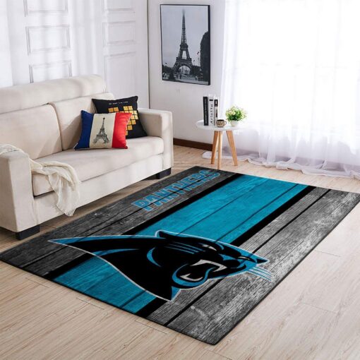 Carolina Panthers Nfl Team Logo Area Rug - Custom Size And Printing