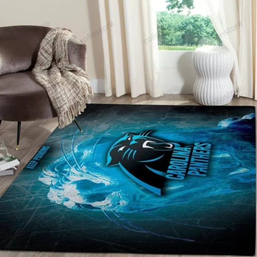 Carolina Panthers Area Rug NFL Football Team Logo Carpet Living Room Rug Custom Size And Printing