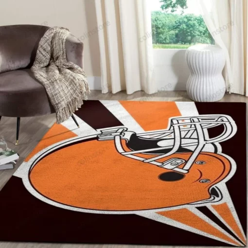 Cleveland Browns Area Rug Nfl Football Team Logo Carpet Living Room Rug - Custom Size And Printing