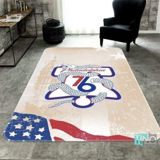 Philadelphia 76Ers Living Room Area Rug - Custom Size And Printing