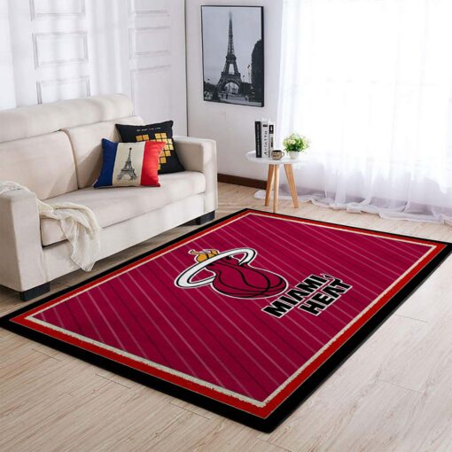 Miami Heat Area Rug - Living Room Carpet Rug - Custom Size And Printing