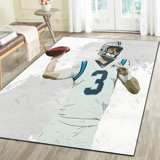 Carolina Panthers Area Rugs, Football Team Living Room Carpet - Custom Size And Printing