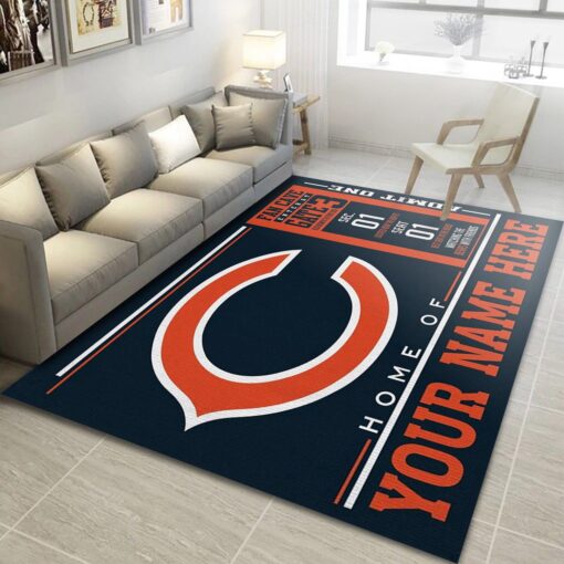 Customizable Chicago Bears Wincraft Personalized Nfl Rug Living Room Rug - Custom Size And Printing