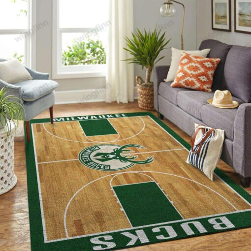 Milwaukee Bucks Living Room Area Rug - Custom Size And Printing