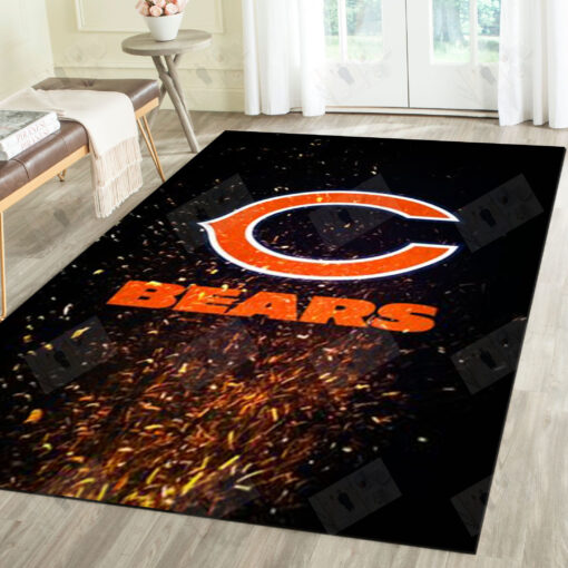 Chicago Bears Area Rug - Football Team Living Room Bedroom Carpet - Custom Size And Printing